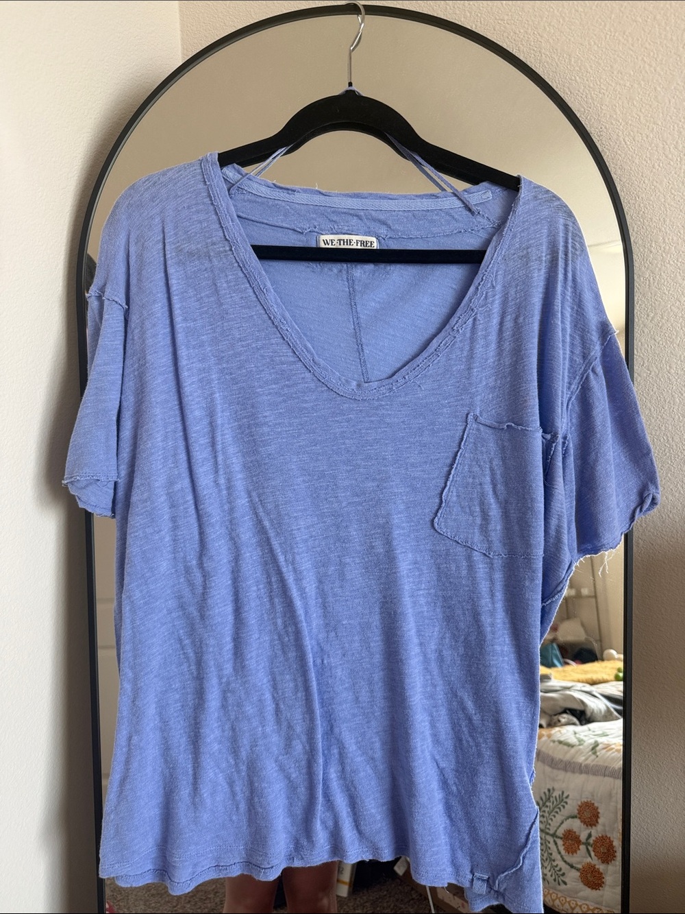 We The Free Dusty Lavender V-Neck Pocket Tee